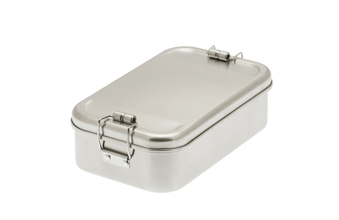 Cameleonpack Lunchbox CP ES C2 • 1100 ml komplett aus Edelstahl mit Bügelverschluss. Ansicht geschlossen von schräg oben.