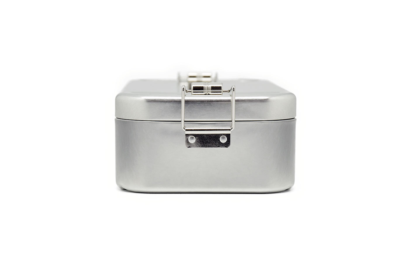 Cameleonpack Lunchbox CP ES C2 • 1100 ml komplett aus Weißblech mit Bügelverschluss. Ansicht Querseite.