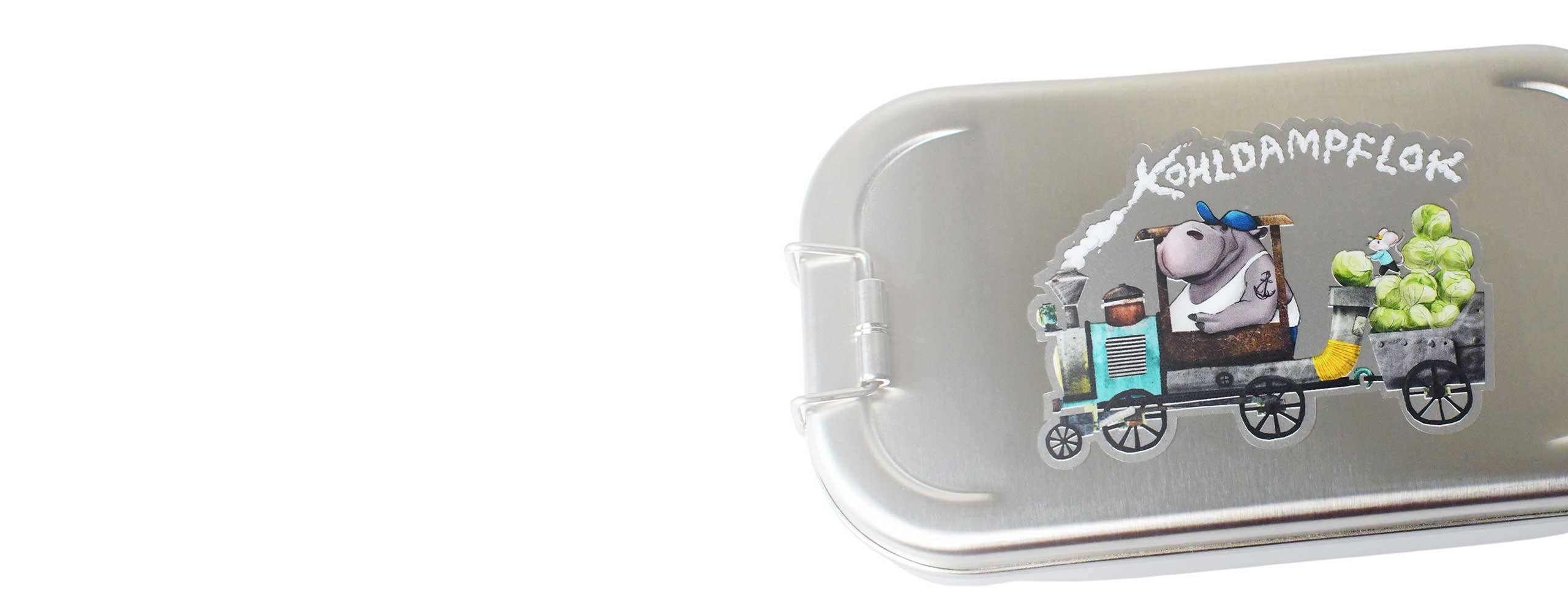 Detail Lunchbox mit Aufkleber spülmaschinenfest