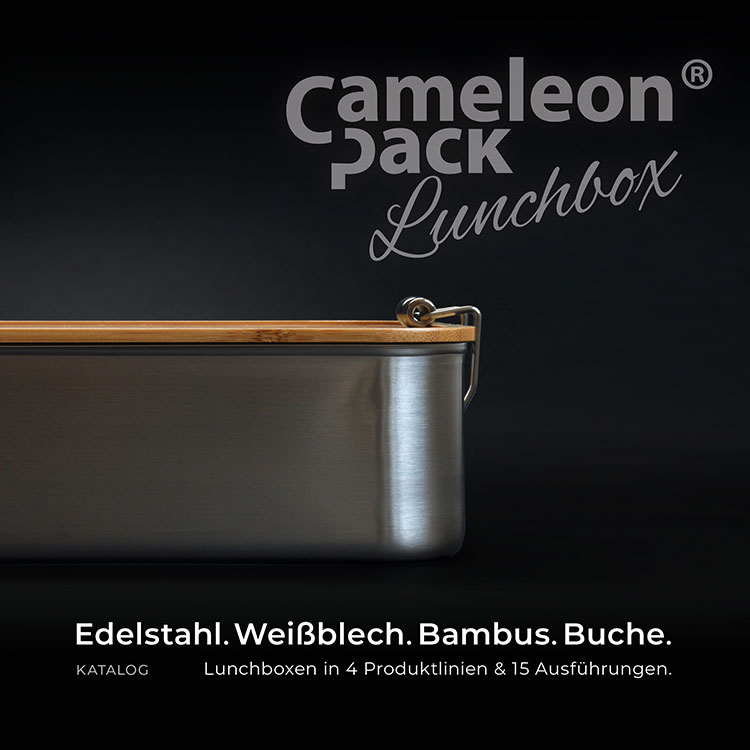 Titelseite des Lunchbox-Katalogs von cameleonpack.